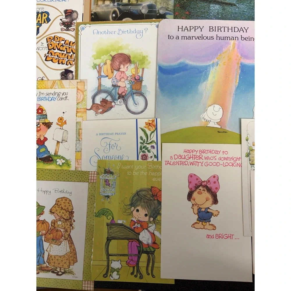 Vintage Birthday Cards Some Fronts ONLY Scrapbooking Crafts Decoupage Lot of 50+